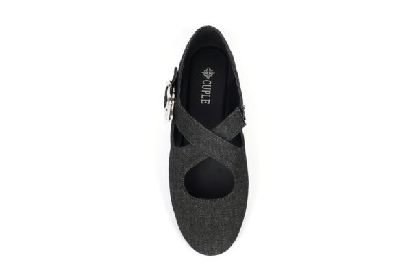 Elegant Denim Flats with Comfortable Buckle Detail - Image 4